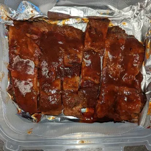 Smoq'd Spare Ribs - Half Rack. We offer takeout!