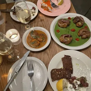 Potatoes &amp; anchovies and miso scallops