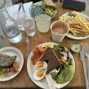 Chicken salad sandwich and lox plate