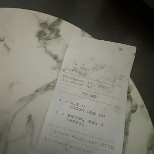 Ordered an AEC with bacon but got 2 BEC's