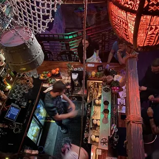Overhead view of the main bar