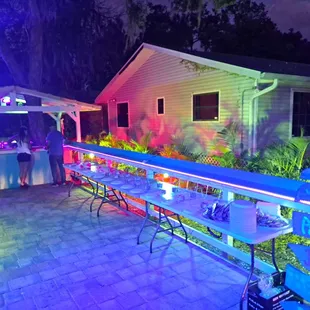 a man and woman at a bar