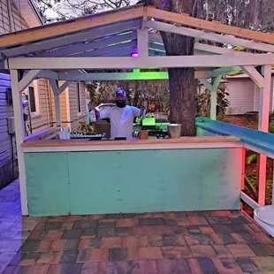 a man preparing food