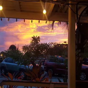 a view of the sunset