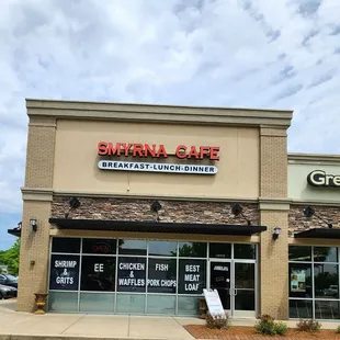 the front of the restaurant