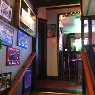 stairs leading to a bar