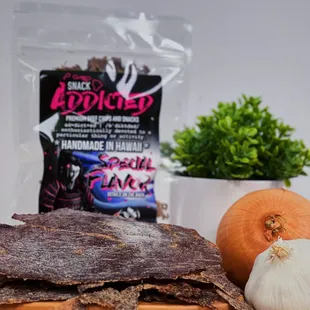 Garlic Butteryaki Beef Chips is our most popular special flavor.