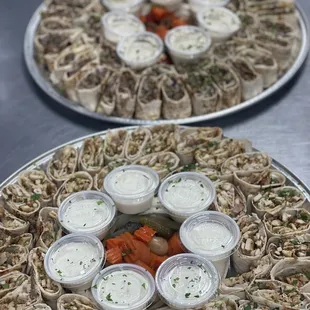 a platter of appetizers