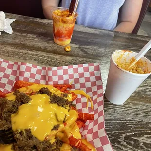 Hot fries and cheese