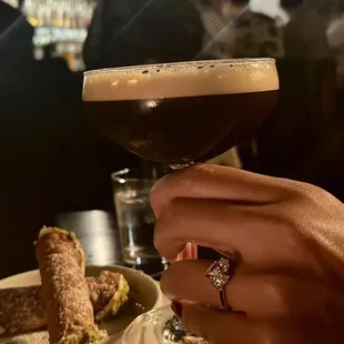 Espresso martini and cannoli (both excellent!)