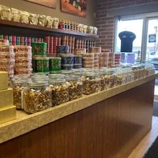 a variety of snacks on display