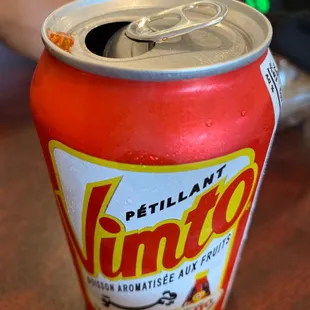 a can of food on a table