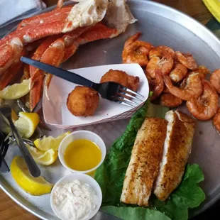 Combo: Crab Legs...hush puppies...shrimps...fish