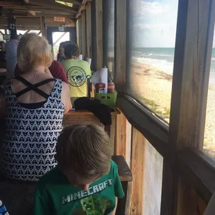 Great spot for early dinner right on the beach.