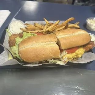 Fish and fries basket. Delicious.
