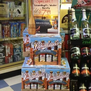 ows a display in a grocery store