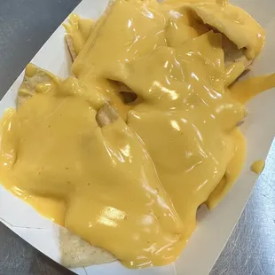 Stadium cheese nachos. You can add jalapeños too, I had them on the side