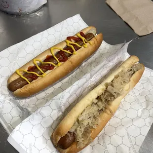 Foot long hot dogs