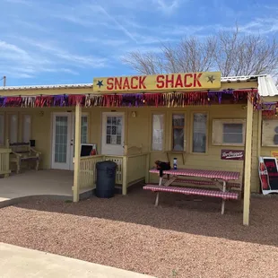 the outside of a snack shack
