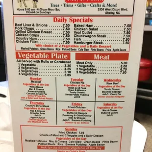 the menu