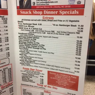 menu