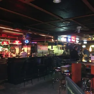 Mixed drinks, burgers, BBQ