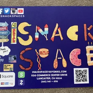 a sign for snack space