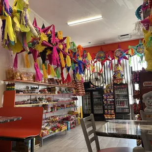 tables, chairs, and decorations