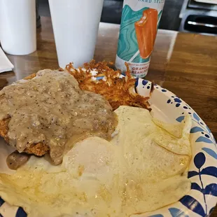 Half order of chicken fried steak! And a bday cocktail!