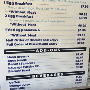 Menu as of 9/17/2023  Breakfast served until 10:30am