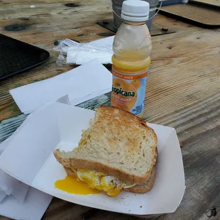 Egg, cheese, sausage breakfast sandwich (forgot to snap the photo before I took some bites)