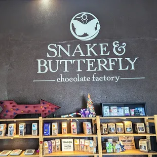 The logo on the wall