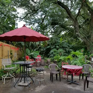 The patio.  Snake and Jake&apos;s