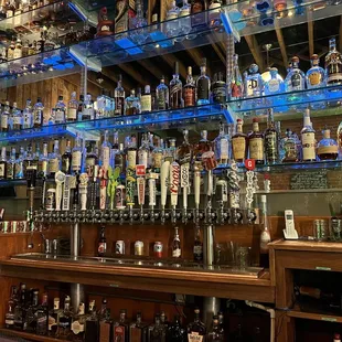 shelves full of bottles