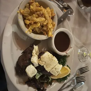 Elk medallions with mash potato casserole