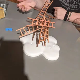 Catch the moon: the ultimate ladder match game! It&apos;s a silly game where you take turns balancing ladders lol