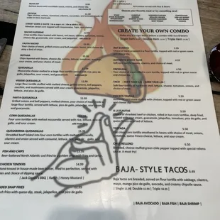 Menu back