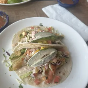 Baja avocado taco.. a veggie option didn&apos;t get you to full.. these r my go to.. so dang good