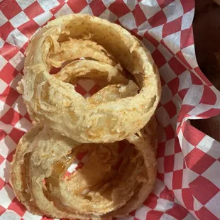 Small onion rings (next time getting g the large) because the are the best in CC