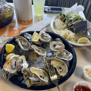 The oysters were so good, we horked half of them down before we took the photo!