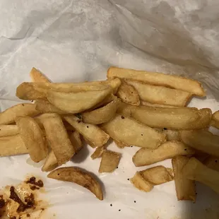 Sad old fries... devoid of heat, salt and flavor