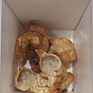 Crispy fried pork wontons: not great.