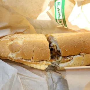 a sandwich in a wrapper