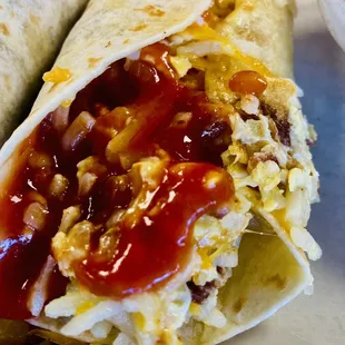 a breakfast burrito