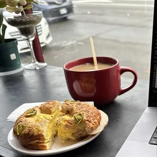 Jalapeño bagel turkey breakfast sandwich