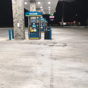 About half of the gas pumps