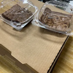 two boxes of food on a table
