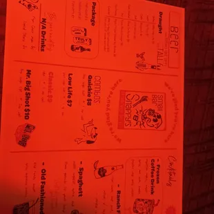 a red menu