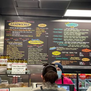a menu for the restaurant