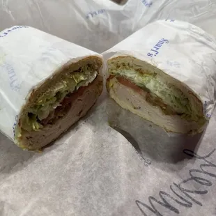 Turkey and Swiss sandwich on white bread
